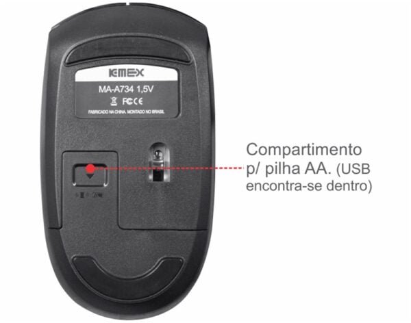 Kit Teclado Mouse K-Mex KA6029+MAA734 sem fio preto - Imagem 2