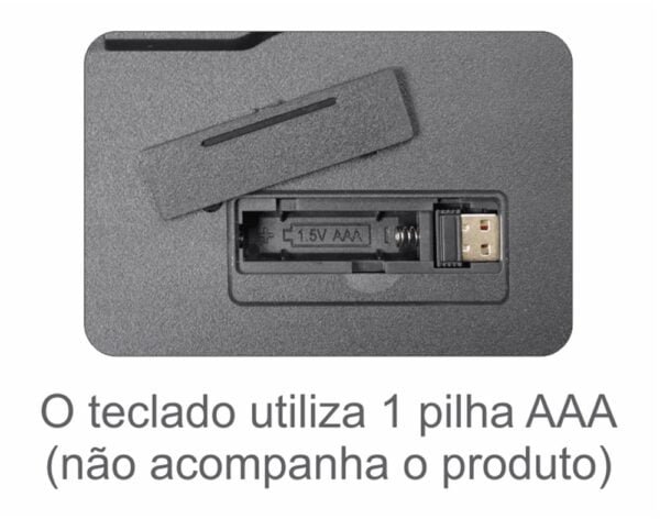 Kit Teclado Mouse K-Mex KA6029+MAA734 sem fio preto - Imagem 6